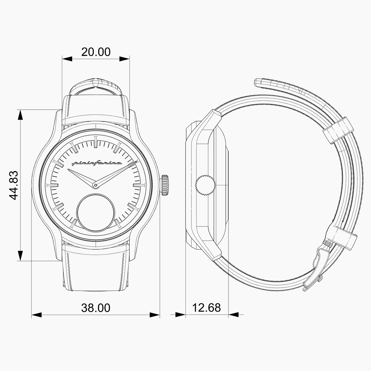 PURA Hybrid Smart Watch - Azzurro Steel - 38mm - Pininfarina Hybrid Watches EU