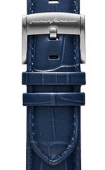 Genuine Italian Leather 22mm Dress Watch Strap – Dark Blue - Grey Buckle - Pininfarina Hybrid Watches EU