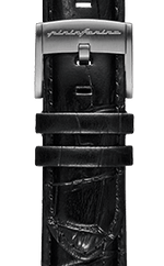 PININFARINA GENUINE ITALIAN LEATHER 22MM WATCH STRAP – Dressy Black WITH STEEL BUCKLE - Pininfarina Hybrid Watches EU