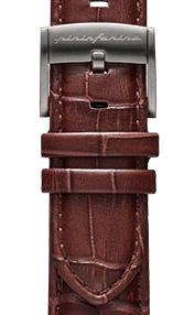 Echtes italienisches Lederarmband für elegante Uhren (22 mm) – Dunkelbraun – Dunkelgraue Schließe