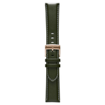 Pininfarina Genuine Italian Leather 22mm Watch Strap – Green - Rose Gold Buckle - Pininfarina Hybrid Watches EU
