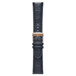 Pininfarina Genuine Italian Leather 22mm Dress Watch Strap – Dark Grey - Rose Gold Buckle - Pininfarina Hybrid Watches EU