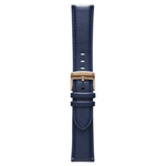 Pininfarina Genuine Italian Leather 22mm Watch Strap – Dark Blue - Rose Gold Buckle - Pininfarina Hybrid Watches EU