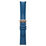 Pininfarina Genuine Italian Leather 22mm Watch Strap – Blue - Rose Gold Buckle - Pininfarina Hybrid Watches EU