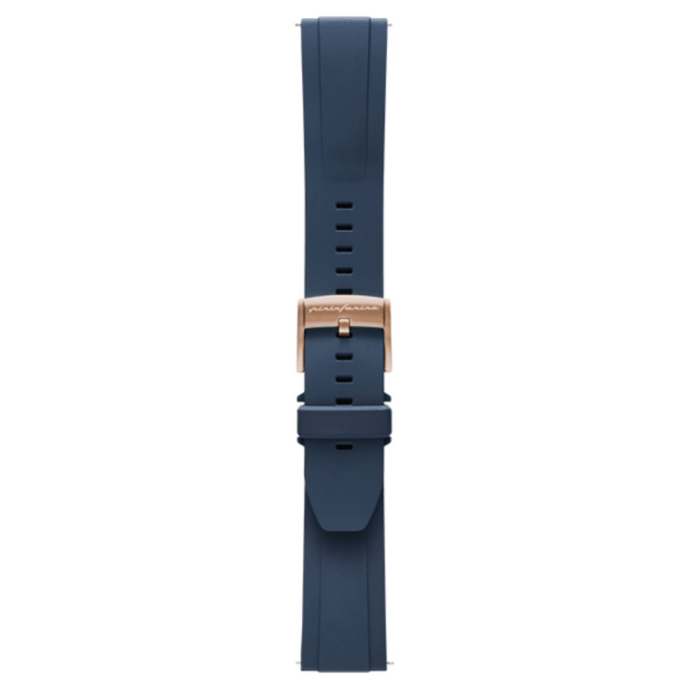 Pininfarina FKM Rubber 22mm Watch Strap - Dark Blue - Rose Gold Buckle - Pininfarina Hybrid Watches EU