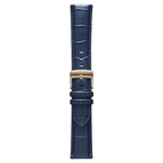 Pininfarina Genuine Italian Leather 22mm Dress Watch Strap – Dark Blue - Rose Gold Buckle - Pininfarina Hybrid Watches EU