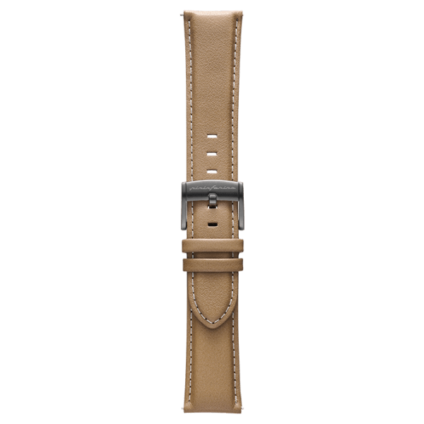 Correa de reloj de 22 mm de piel italiana auténtica, color beige