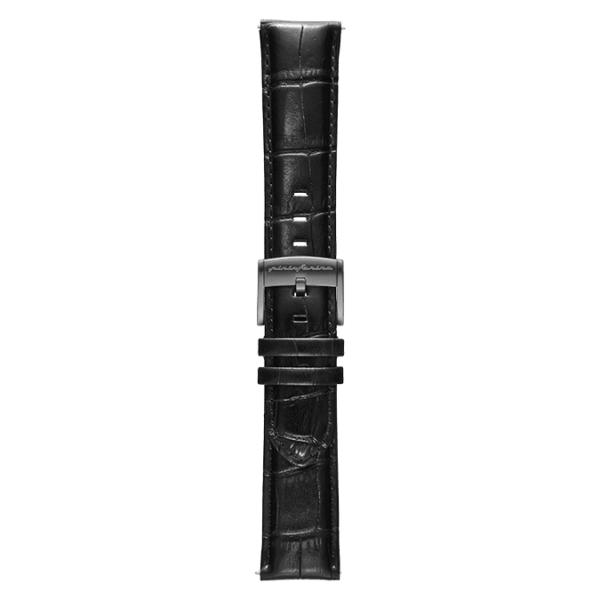 Genuine Italian Leather 22mm Dress Watch Strap – Black - Pininfarina Hybrid Watches EU