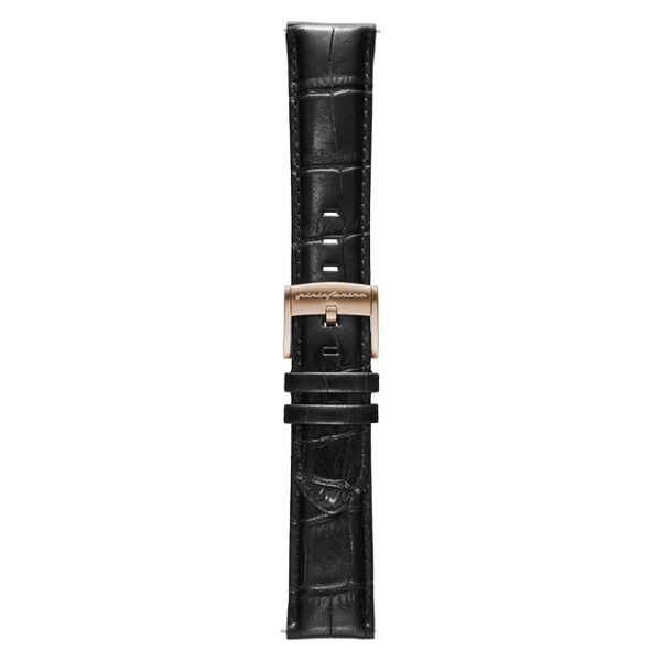 Genuine Italian Leather 22mm Dress Watch Strap – Black - Pininfarina Hybrid Watches EU