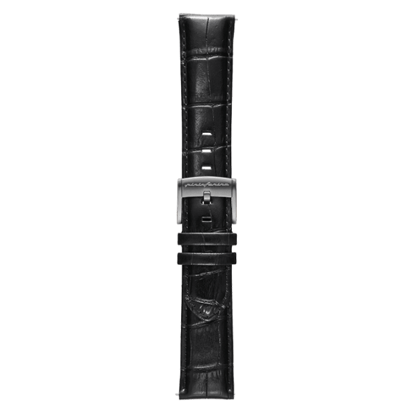 Genuine Italian Leather 22mm Dress Watch Strap – Black - Pininfarina Hybrid Watches EU