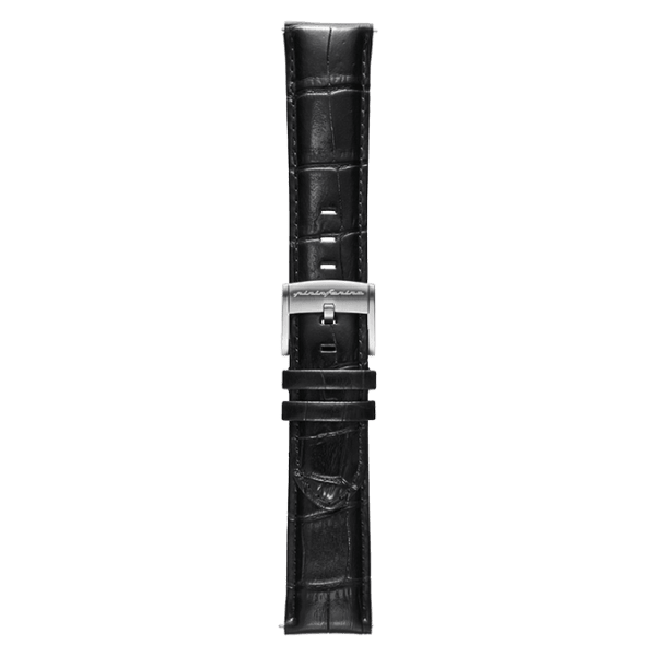 Genuine Italian Leather 22mm Dress Watch Strap – Black - Pininfarina Hybrid Watches EU