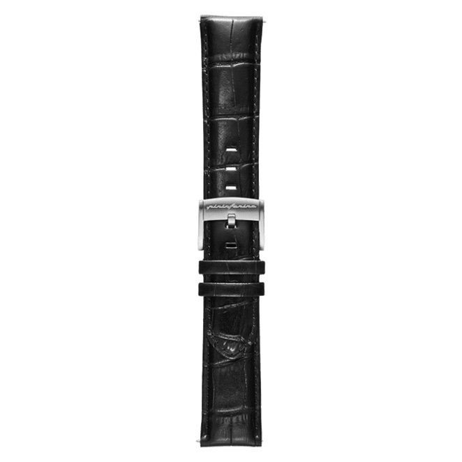 Genuine Italian Leather 22mm Dress Watch Strap – Black - Pininfarina Hybrid Watches EU