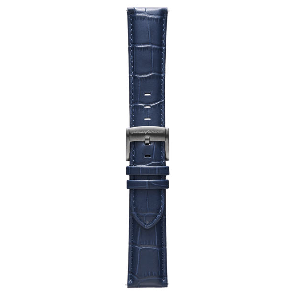 Genuine Italian Leather 22mm Dress Watch Strap – Dark Blue -