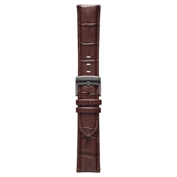 Correa de reloj de vestir de 22 mm de piel italiana auténtica – Marrón oscuro