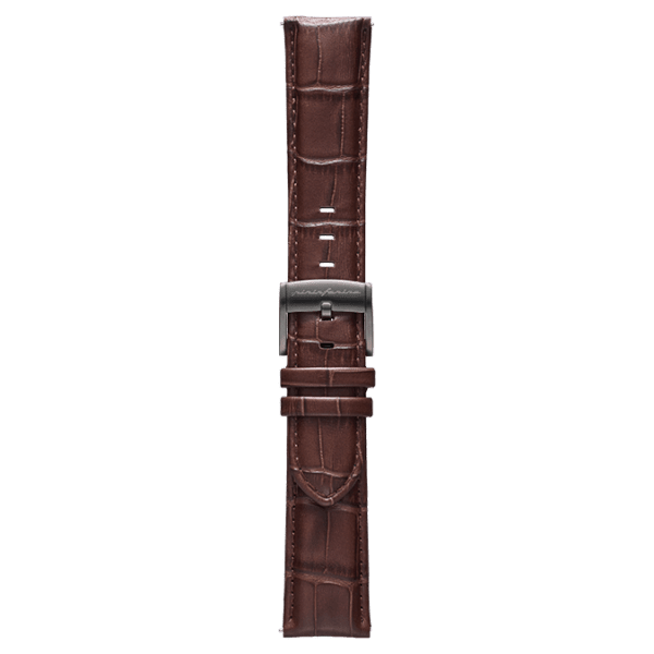 Genuine Italian Leather 22mm Dress Watch Strap – Dark Brown - Pininfarina Hybrid Watches EU