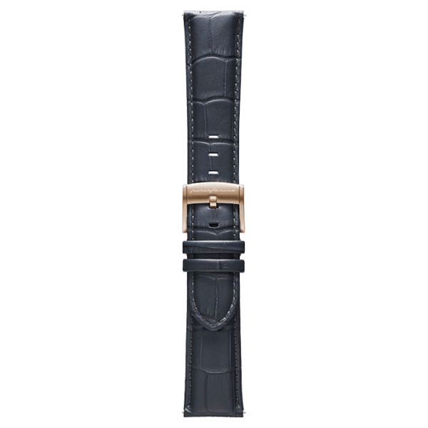 Genuine Italian Leather 22mm Dress Watch Strap - Dark Grey - Pininfarina Hybrid Watches EU