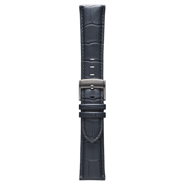 Correa de reloj de vestir de piel italiana auténtica de 22 mm - Gris oscuro