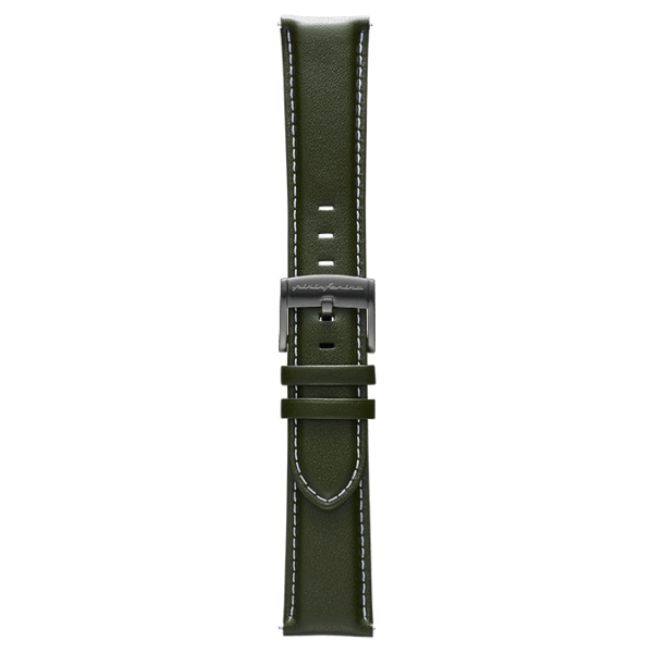 Correa de reloj de piel italiana auténtica de 22 mm, color verde